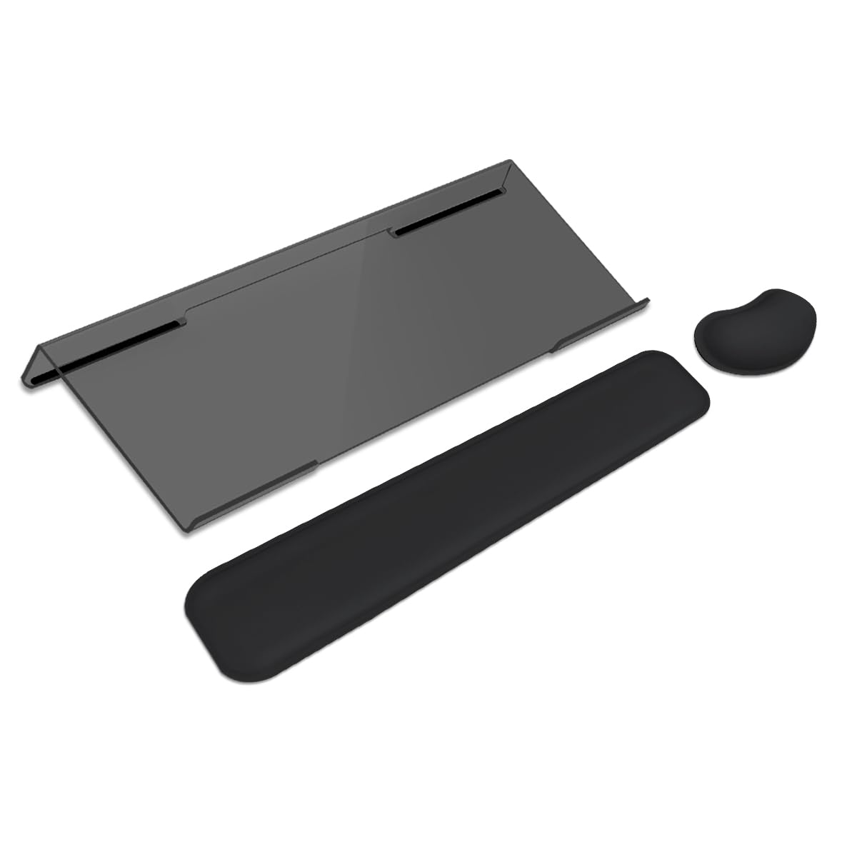 Set di poggiapolsi per tastiera per computer, supporto per tastiera, facile digitazione con cuscinetto da polso, per ufficio, casa, scuola - nero