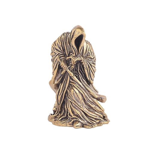 Estatua Grim Reaper de metal cobre y latón mini