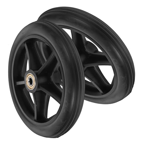 SOPOTUTU 2個 車椅子前輪 ブラック 耐摩耗性非滑動キャスター 交換用車輪 手動車椅子および 対応 簡単取付 安定走行