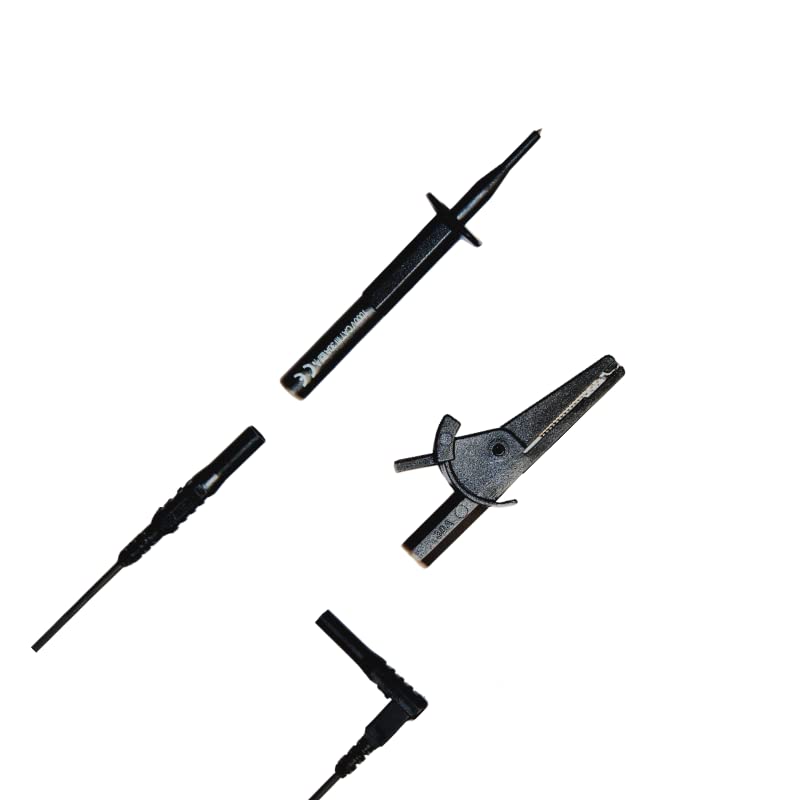 PAT TESTER EARTH BOND LEAD TEST CABLE - SUITABLE FOR SEAWARD PRIMETEST 50, 100, 250, 250+, 300 & 350 MODELS - 4MM BLACK PLUG TO PROBE/CROC CLIP