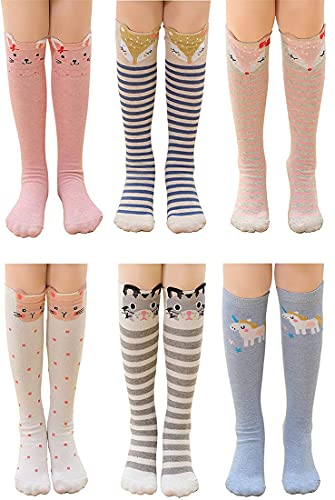 Girls Knee High Socks Gifts Cute Cotton Mid Calf Long Boot Socks Stocking Stuffers