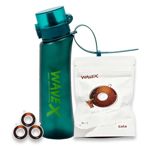 Image of WaveX Scented Water Bottle with 3 Cola Scent Pods, BPA Free, Flip Top Lid, Straw & Carry Strap Included, Enhance Hydration with Subtle Aroma Experience,No Sugar or Calories (Deep Forest Green)