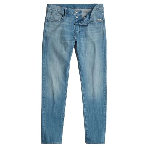 G-Star Raw Men's 3301 Straight-Fit Jean in Vant Stretch Denim, Faded Blue Fjord 51001-d761-g751, 35W x 32L3