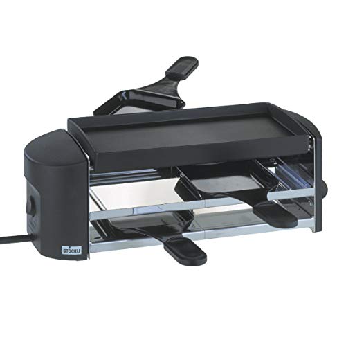Preisvergleich Produktbild Stöckli Grill Cheeseboard Twin, antihaft, beschichteter Grillplatte, 2 Raclettepfännchen spachtel, 0002.02