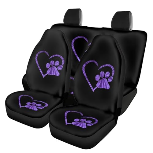 Housse de siège de voiture motif pattes de chien pour sorties avec votre animal