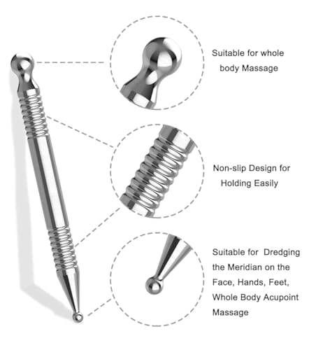 Image of Stainless Steel Acupuncture Pen-Deep Massage Tool- Reflexology Trigger Point Massage Tools for Relief Pain Full Body Relaxing Self-Massage Acupressure