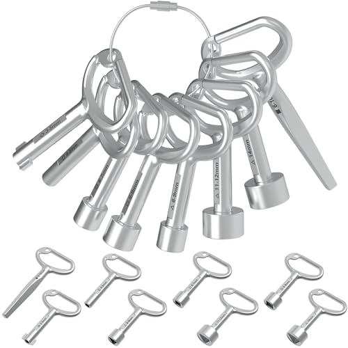 8 Clés Professionnelles Triangles Carrées, Ouverture Compteur Eau EDF-GDF, Armoire/Tableau électrique, Local Technique, coffret/Boitier, Accès Pompier, Purge...