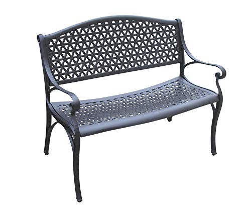 Preisvergleich Produktbild DEGAMO Gartenbank FLORENZ aus Aluguss schwarz, wetterfest