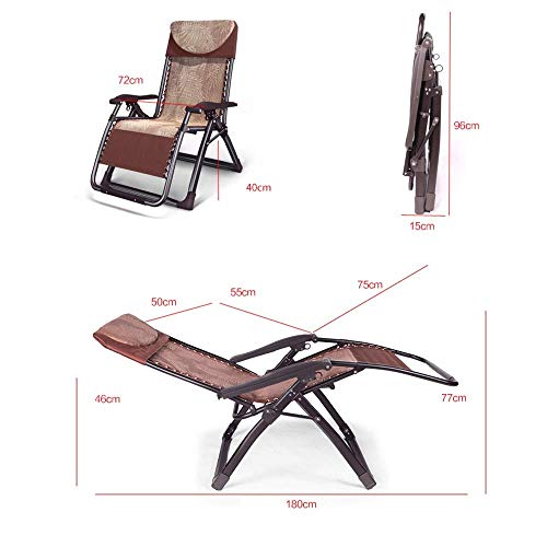 Chaise zéro gravité pliable et élargie pour camping et bureau