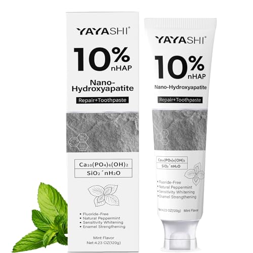 Nano-Hydroxyapatite Toothpaste – 10%-Hydroxyapatite -Appropriate for Sensitive Teeth, Whitening | Fluoride-Free, Mint Flavor, for Adult, Kids Oral Care (1pcs)
