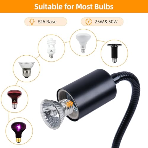 Image of Turtle Basking Light (Cycle Timer), Tortoise Lamp UVA UVB Heat Bulbs -2 Pack 50W+ 2 Pack 25W, 360Rotatable Turtle UVA /UVB Basking Heat Light Bulb for Lizard, Beared Dragon