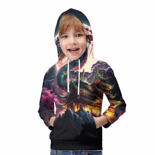Sweat à capuche imprimé 3D japonais pull ado manches longues veste - 5