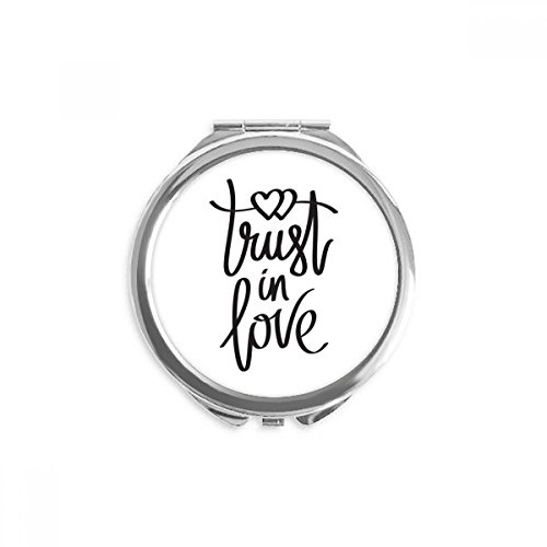 Miroir rond de poche la confiance dans l'amour imprimé citation 6,5 cm multicolore