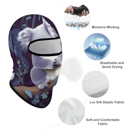 Balaclava de Koala Encantador para Hombres y Mujeres, Máscara Facial Antisolar Transpirable con Cobertura Total de Cabeza para Senderismo, Ciclismo, Correr, Conducción miniatura 3