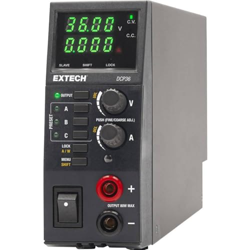 Extech DCP36 Switching DC Power Supply, 80W, 0-36V, Adjustable