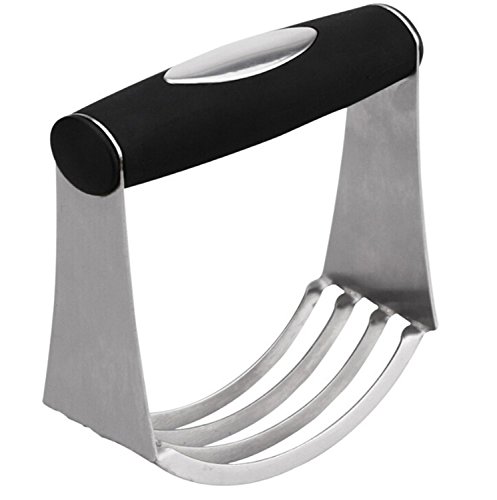 Myliffri Stainless Steel Dough Blender with Round Soft and Comfort Grip, High Quality Multifunctional and Ergonomic Pastry Cutter with 4 Blades, Baking Tools