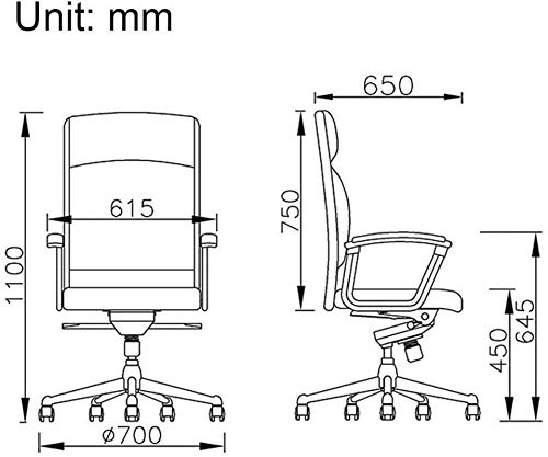 Xzgden Lightweight High-Back Leather Executive Chair, Ergonomic Lumbar Support Household Computer Chair Waist Thick Padding Reclining Chair (Color : Black) (Color : Yellow) #TOP1