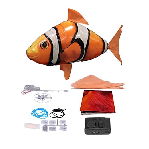 Fernbedienung Fliegender Hai Spielzeug RC Aufblasbarer Ballon Hai Clownfisch Dekoration Anti-Schwerkraft-Innenspielzeug für Zuhause, Familie, Geburtstagsfeier, Weihnachten,
