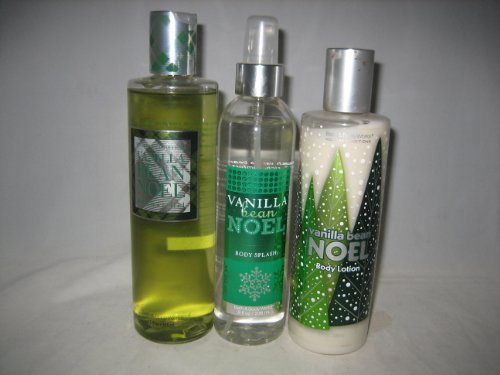 Bath and Body Works Vanilla Bean Noel Gift Set (Shower Gel, Body Lotion, and Body Splash) Holiday Traditions Collection 2008
