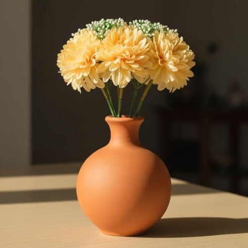 Image of SATYAM KRAFT 1 Pcs Artificial Dahlia Flower Bunch - 7-Stem Faux Bouquet for Home, Office, Wedding & Party Decoration - Realistic Fabric Flower Arrangement (Without Vase) (Peach)