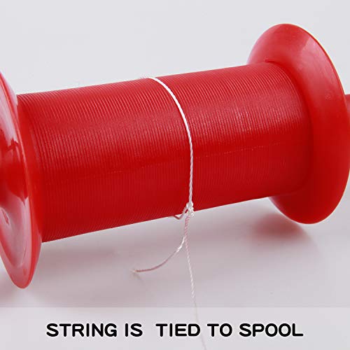 Crefotu Kite Spool - 50 LB 500 Feets - Kite Line for Kids/Teens (Red)
