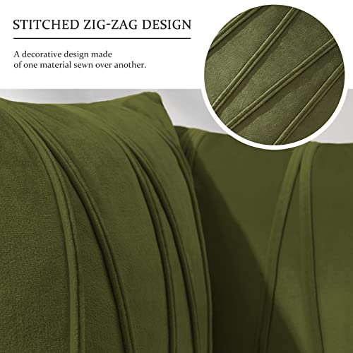Top Finel Olive Green Spring Decorative Throw Pillow Covers 18 X 18 Inch,Modern Soft Solid Velvet Pillow Covers Rustic Cushion Case Moss Green For Sofa Bedroom Car Fall 45 X 45 Cm (Pack Of 2) #TOP1