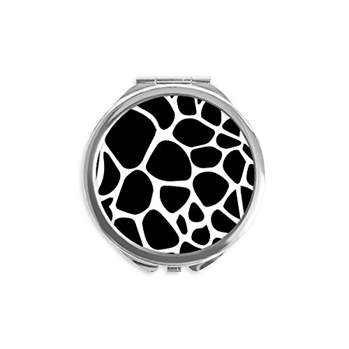Miroir rond de poche girafe avec illustration artistique et grain fin