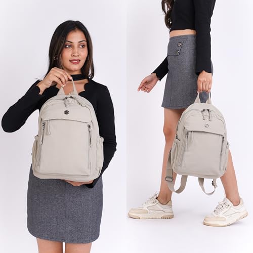 Image of Women Backpack for College, Office, Travel, Daily Use, Outdoor, Lightweight Water Resistant Nylon Stylish Daypack Bag with Multiple Pockets, Adjustable Straps, Durable Zipper