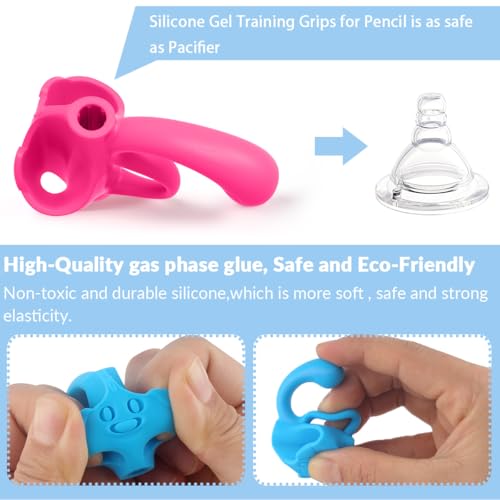 Firesara Training Grips for Kids Handwriting Top Class and Two Sizes Aid Grip Trainer Posture Correction Finger Grip for Kids, Adults, Arthritis Designed for Righties or Lefties(4Standard+2Large) - Thumbnail 6