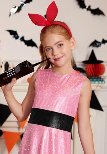 Halloween Girls Sleeveless Mini Dress 3PCS Holographic Glitter Sparkly Shiny Metallic Costume 4-12 Years3