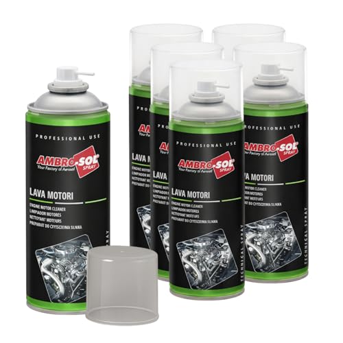 6 Bombolette Lava Motori, Capacità 400 ml, Spray Detergente per