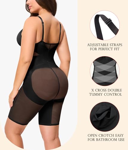 KUMAYES Shapewear Bodysuit for Women - Tummy Control Butt Lifter Fajas Body Shaper V-Neck Body suit Waist Trainer3