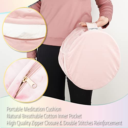 Monahito Meditation Cushion - Comfort+ Double Sided Floor Pillow - Deluxe Meditation Pillow - Portable Floor Cushion Seating For Adults - Premium Yoga Bolster - Heart Marbella Green (13 Inches) #TOP5