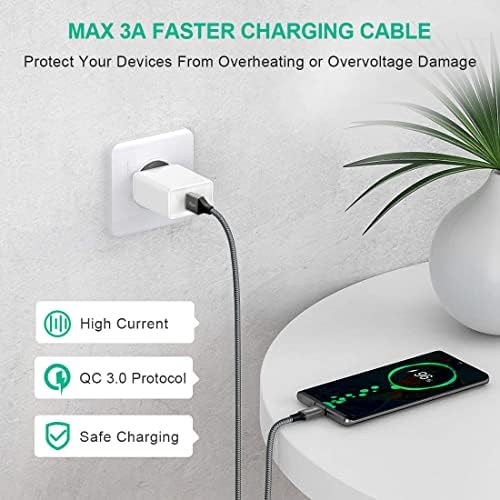 etguuds Long USB C Cable 10ft, 1-Pack, Braided USB A to USB C Charger Cable, Type C Charger Cord Fast Charging for iPhone 16 15 Series, Samsung Galaxy S25 S24 S23, Pixel, Switch and More - 2