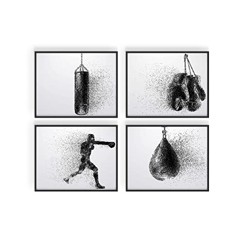 Summit Designs Boxing Wall Art Prints - Silhouette – Set Of 4 (8X10) Poster Photos - Bedroom - Man Cave #TOP4