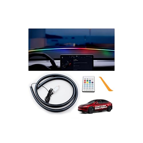 Tira de luz LED ambiental para auto Tesla Model Y Model 3 miniatura 1