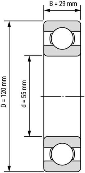 6311 Open Bearing for Motorcycles Engine Crankshaft 55 * 120 * 29 mm ABEC-3 P6 6311 Deep Groove Ball Bearings Without Grease