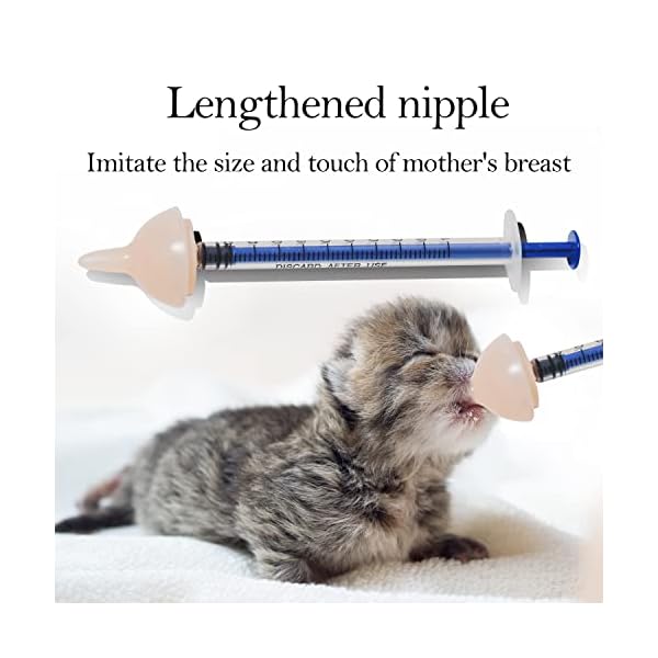 Bubble-milk-bowl-Silicone-Feeding-Nipple-and-Syringes-for-Newborn-Kittens-Puppies-Rabbits-Small-Animals-Dongdong-pet-S-2-pcs-Pink Pink Bubble Milk Bowl