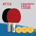 STAG ICONIC Club Table Tennis Playset | 2 Beginner-Friendly Ping Pong Rackets & 3 ABS Balls | TT Bat Set with Superior Control | Perfect for Home, School & Recreational Play gallery image