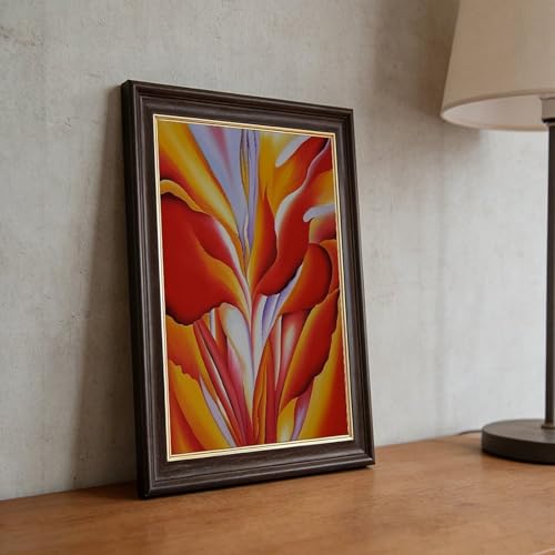 Impression florale vibrante Georgia O'keeffe Red Canna cadre suspendre déco bureau - 5