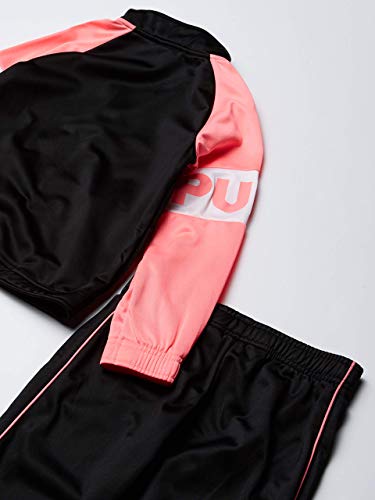PUMA Girls' Track Jacket & Pant Set, Black/Light Pink, 12M