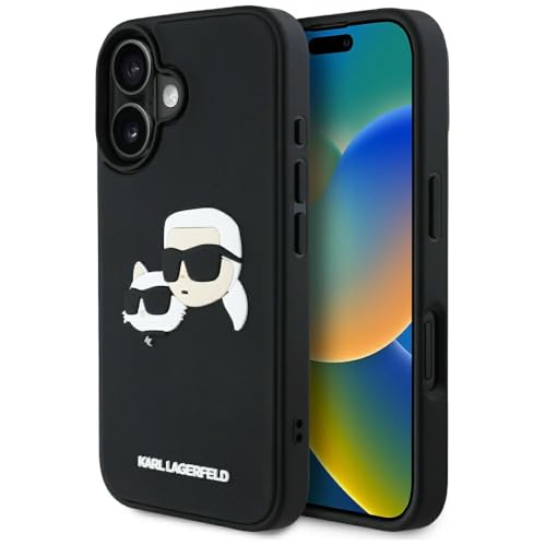 CG Mobile Karl Lagerfeld HC 3D Coque en Caoutchouc pour iPhone 16 Noir