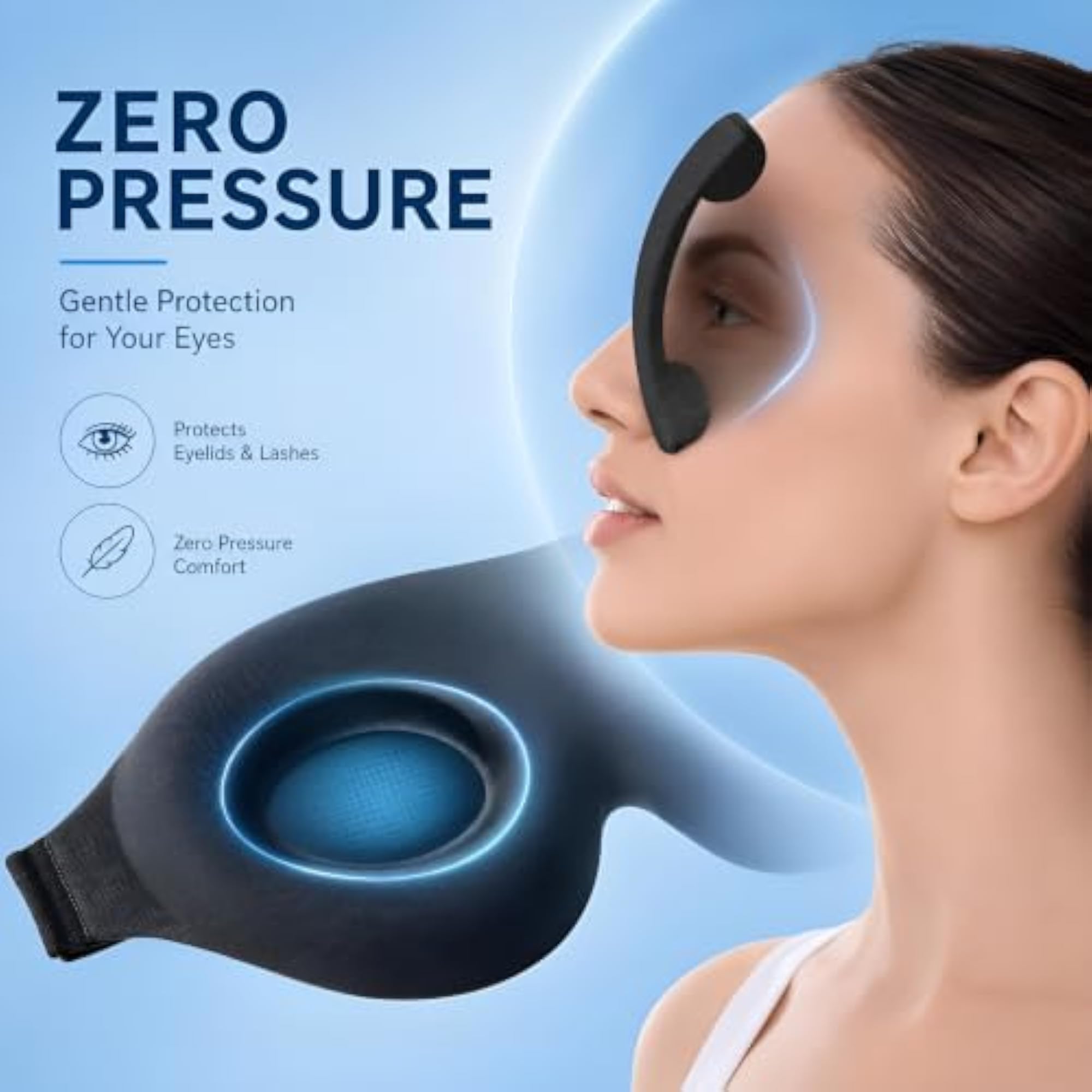 3D Contoured Memory Foam Eye Mask for Travel