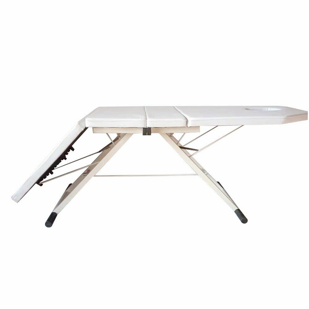 182 x 60 x 60 cm, lettino da massaggio, pieghevole, portatile, fino a 200-250 kg, con poggiatesta (bianco)