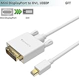 Convertidor Cable Mini Displayport (Mini DP) a DVI 24 + 1 transmite video de alta definición desde su computadora portátil a un monitor para transmisión de video o juegos; Conecte y configure su monitor para un escritorio extendido o pantallas duplicadas.