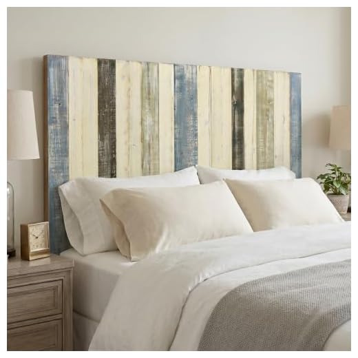 Barn Walls Farmhouse Mix Signature Design, Multicolored Solid Wood Headboard, Floating Panels, Wall Mount, Adjustable Height, Easy Assembly, King Size