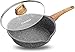 Starunder Induction Nonstick Skillet Frying Pan With Lid,Swiss Granite Omelette Pan, Scratch-Resistant Safe Cookware Set，PFOA Free(8 inch)