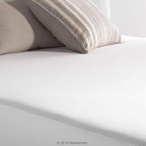 Funda de colchón impermeable matrimonial WEEKENDER con cremallera para protector de cama blanco 7