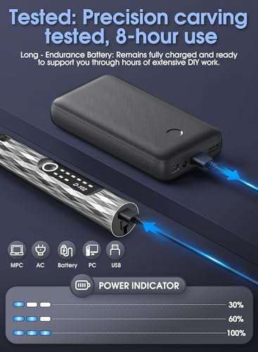 Image of Engraving Pen, Electric Engraver Pen Kit with 37 Bits, 3-Speed USB Rechargeable Metal Engraving Pen for Wood Glass Stone Leather Plastic, Cordless Rotary Tool for DIY Crafts, Jewelry, Custom Gifts