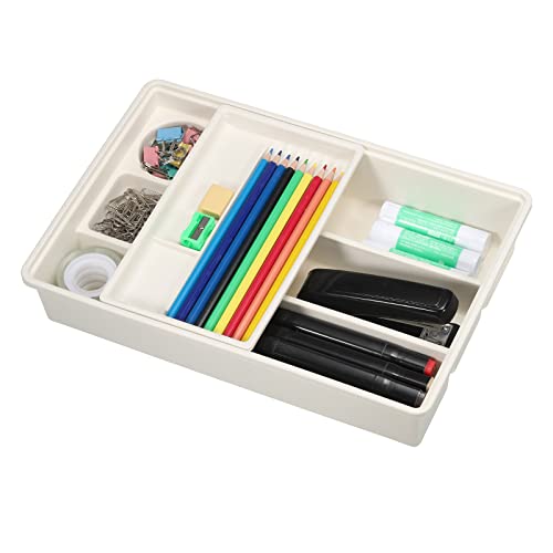 Organiseur de tiroir de bureau PATIKIL polyvalent pour cuisine et maquillage blanc